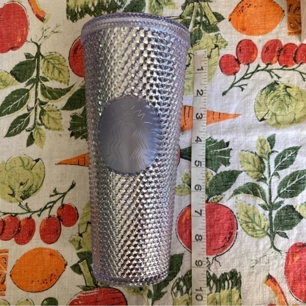 Starbucks Platinum silver stud tumbler MISSING STRAW